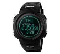 Gosasa Men's Military Sports Digital Watch with Survival Compass 50M Waterproof Countdown 3 Alarm Stopwatch