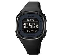 Gosasa Mens Minimalist Square Digital Watch Waterproof Wrist Watch for Women Outdoor Sport Watch with Stopwatch Countdown Watches for Unisex, Black-Black, Minimalist