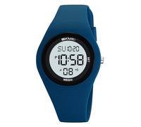 Gosasa Sport Women's Digital Chronograph Lightweight Silicone Sport Watch with Stopwatch Countdown Timer Alarm, 50M Water Resistant Casual Wrist Watch with EL Backlight, 12/24H, Blue