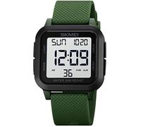 Gosasa Squar Women's Men's Digital Watch Big Numbers Dial Multifunction Large Face Waterproof LED Watches, Y Green, Sport