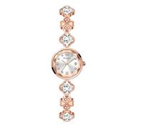Gosasa Stylish Women's Bracelet Petal Oval Quartz Watch Luxury Elegant Dress Four-Leaf Clover Waterproof Ladies Diamond Wristwatch with Date, R-White, Luxury