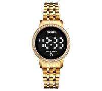 GOSASA Top Brand Electronic Luxury Womens Watch LED Touch Screen Ladies Digital Watches Quart Waterproof Elegant Female Wristwatch, Gold, Elegant