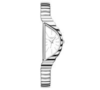 Gosasa Unique Gold Triangle Watch for Women Dainty Quartz Dress Watch, Silver White, Retro