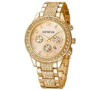 Gosasa Unisex Crystal Diamond Watches Quartz Bracelet Watch, W Gold, Luxury