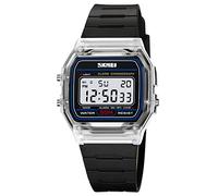 Gosasa Unisex Digital Watch Multifunction Sport Classic Unisex Stainless Steel Band Waterproof Electronic LED Watch, b1 White, Sporty
