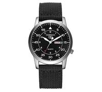 Gosasa Unisex Military Watches Sport Textile Nylon Strap Stylish Men Watch Luminous Fashion Watches Analog Display Quartz Waterproof Casual Wristwatch, M-Black, Casual