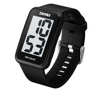 Gosasa Unisex Square Digital Watch, Large Numbers, 5ATM Water Resistant, A Black-White, Modern