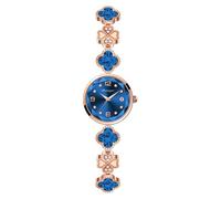 Gosasa Vintage Gold Watch for Women Hollow Four Leaf Chain Bracelet Dainty Small Ladies Dress Quartz Watch Waterproof Luxury Gift, V Blue, Luxury