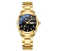 Gosasa Women Classic Fashion Watch Casual Business Quartz Watch Stainless Steel Waterproof Luminous Dress Silver Watches, Gold Black, Fashion