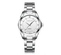 Gosasa Women Classic Fashion Watch Casual Business Quartz Watch Stainless Steel Waterproof Luminous Dress Silver Watches, A White, Fashion