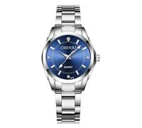 Gosasa Women Classic Fashion Watch Casual Business Quartz Watch Stainless Steel Waterproof Luminous Dress Silver Watches, Blue, Fashion