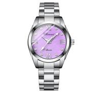 Gosasa Women Classic Fashion Watch Casual Business Quartz Watch Stainless Steel Waterproof Luminous Dress Silver Watches, G Purple, Fashion