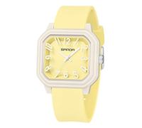 Gosasa Women’s Quartz Watch Big Arabic Numbers Easy to Read Square Dial Analog Colorful Silicone Strap Casual Ladies Wrist Watch, A Light Yellow, Fashion