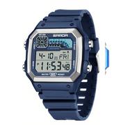 Gosasa Women's Men Youth Square Digital Watch Chronograph Countdown Dual Time Waterproof Watch, X Blue, Modern