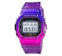 Gosasa Women's Men Youth Square Digital Watch Chronograph Countdown Dual Time Waterproof Watch, X Purple, Youth and vitality, sports and leisure,