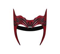 Gosbeliy Adult Headpiece Scarlet Witch Cosplay Headwear Halloween Maximoff Crown PU Leather Mask,1