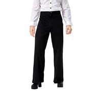 Gosbeliy Men's Retro 70S Disco Fever Black Flared Pants Adult Vintage Trousers Bell Bottoms, Black, Large