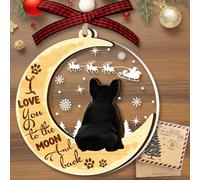 GOSBLUE Black French Bulldog Ornaments Christmas Tree, Frenchie 2 Layer Wood & Acrylic Ornament, Christmas Decoration 2025 for Frenchie Lovers, Dog Mom, Dog Dad, Pet Lovers