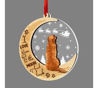 GOSBLUE Golden Retriever Dog Ornaments for Christmas Tree, 2 Layer Wood & Acrylic Ornament, Christmas Decoration 2024 for Dog Lovers