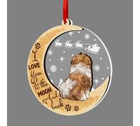 GOSBLUE Shih Tzu Dog Ornaments Christmas Tree, Shih Tzu 2 Layer Wood & Acrylic Ornament, Christmas Decoration 2024 for Shih Tzu Lovers, Dog Mom, Dog Dad, Pet Lovers
