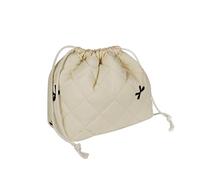 Gosect Large Makeup Bag, Cute Drawstring Cosmetic Bag with Canvas Lining, Floral Coquette Aesthetic Toiletry Bag, Travel Make Up Organizer Bag for Women and Girl, Black Bow