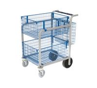 GoSecure Heavy Duty Mail Trolley 2 x Wire Baskets MT3