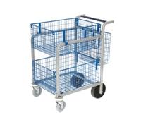 GoSecure Heavy Duty Mail Trolley 2 x Wire Baskets MT3