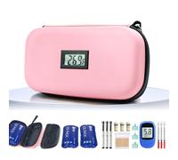 Gosemai TSA Approved Insulin Cooler Travel Case Medication Cooler for Travel with Thermometer Temperature Display Diabetic Medication Organizer Medical Travel Cooler Bag with 2 Ice Pack (Pink)