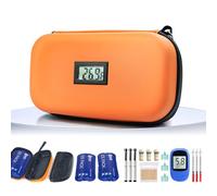 Gosemai TSA Approved Insulin Cooler Travel Case Medication Cooler for Travel with Thermometer Temperature Display Diabetic Medication Organizer Medical Travel Cooler Bag with 2 Ice Pack (Orange)