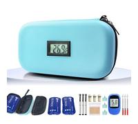 Gosemai TSA Approved Insulin Cooler Travel Case Medication Cooler for Travel with Thermometer Temperature Display Diabetic Medication Organizer Medical Travel Cooler Bag with 2 Ice Pack (Light Blue)