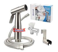Goseoil Handheld Toilet Sprayer for Water Pressure Control Adjustable with Bidet Hose for Female Wash Set Brushed Nickel Cloth Diaper Stainless for Washing, Steel