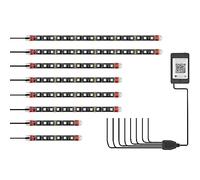 GOSER 8PCS Motorcycle Underglow LED Light Kit, App Control Multicolor Motorcycle LED Light Kit RGB Strips Light Waterproof Replacement