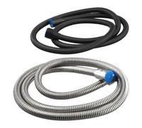 Gosera 1.5M Shower Head Hose Stainless Steel Silver Tube Pipe Anti-Winding Flexible Bathroom Faucet Tap Accessories 2PCS