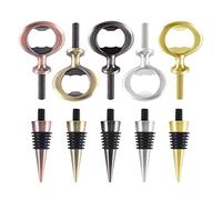 Gosera 10 Pcs Metal Bottle Opener & Wine Stopper Blank Stainless Steel Flat Bottle Opener Inserts Kit Beer Opener Hardware