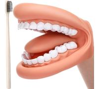 Gosera 1Pcs Mouth Puppet with Tongue Teeth Mouth Hand Puppet Dental Mouth Model with Toothbrush for Boy Girl Educational Tool