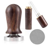 Gosera 1Set 51mm Espresso Coffee Tamper&Stirrer Set-Wooden-Handle Spring-Loaded Calibrated Tamper with Premium Stainless Steel Base Replacement Accessories