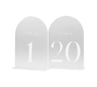 Gosera 20 Pack Frosted Arch Table Numbers for Wedding Acrylic Table Numbers 5X7Inch Frosted Arch Acrylic Table Signs Perfect for Table Decoration