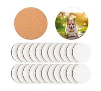 Gosera 24 Pcs Sublimation Coasters 4 X 4 Inch Hardboard Coaster Cork and MDF Blank Coasters Sublimation Car Coasters