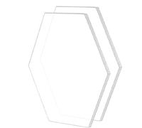 Gosera 40Pcs Clear Acrylic Hexagon Blank Place Cards Cut Sheet Place Plain Tiles Wedding Decoration for Table Number Name