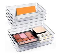 Gosera 6 PCS, 9X6X2In Desk Drawer Organizer Bins Vanity Organizers with Silicone Pads, Non Slip