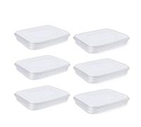 Gosera 6 Pieces Bacon Keeper,Meat Saver Container with Lids,Airtight Cold Cuts Cheese Container Refrigerator Storage Box