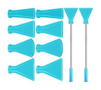 Gosera Bloom Blue Acrylic Pouring Paint Set with 8 Pcs Stainless Steel Blow Nozzles for Fluid Art Mastery