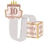 Gosera DIY Birthday Money Box Cash Gifts, Pull Out Happy Birthday Card 30Pcs Transparent Bags, Money Gifts Box for Women