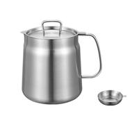 Gosera Fryer,Oil Pot Stainless Steel Large Capacity Oil Fryer and Filter Cup Combo Versatile Oil Filter for Kitchen 2L