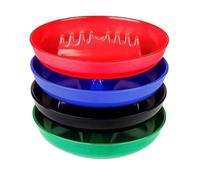 Gosera Indoor/Outdoor Ash Trays for Patio Home Office Decor Round Ashtrays with 7 Ports 4-Pack of Mixed Colors