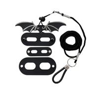 Gosera Lizard Harness Leash Set, Climbing Pet Going Out Leather Wing Chest Harness, Squirrel Traction Rope Silver