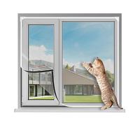 Gosera Magnetic Window Screen Adjustable DIY Window Net Screens Mesh Max 39 X 59Inch Fiberglass Grey Mesh for House
