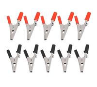 Gosera R 10 Pcs 50mm Plastic Handle Test Probe Metal Alligator Clips