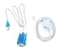 Gosera RJ45 Network Cable Serial Cable Rj45 to DB9 and RS232 to USB (2 in 1) CAT5 Ethernet Adapter LAN Console Cable
