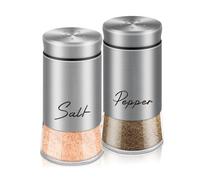 Gosera Salt and Pepper Shakers Set with Stainless Steel Lid for Kitchen Gadgets Cooking Spice Dispenser Easy Install -B